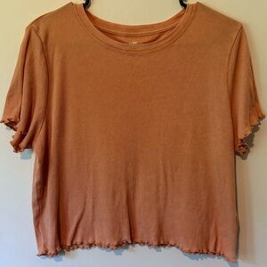 Aerie Short Sleeve Ribbed T-Shirt Soft Rust Large